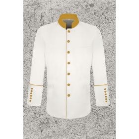 White and Gold Clergy Frock Jacket