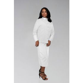 Ladies White Preacher Clergy Suit