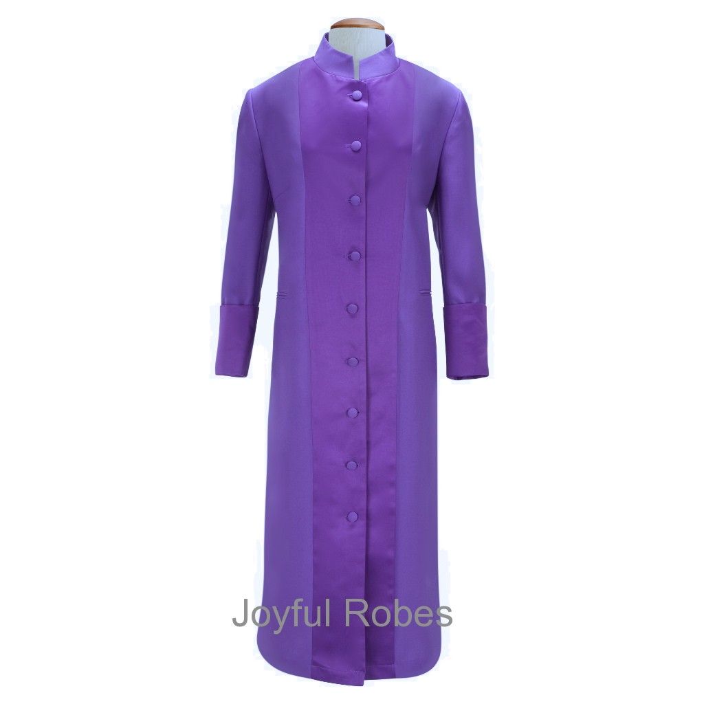 132 W. Women's Pastor/Clergy Robe - Purple With Majestic Satin