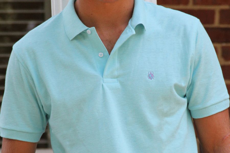 Men's Made In The South NC Cotton Polo Shirt - Turquoise Blue