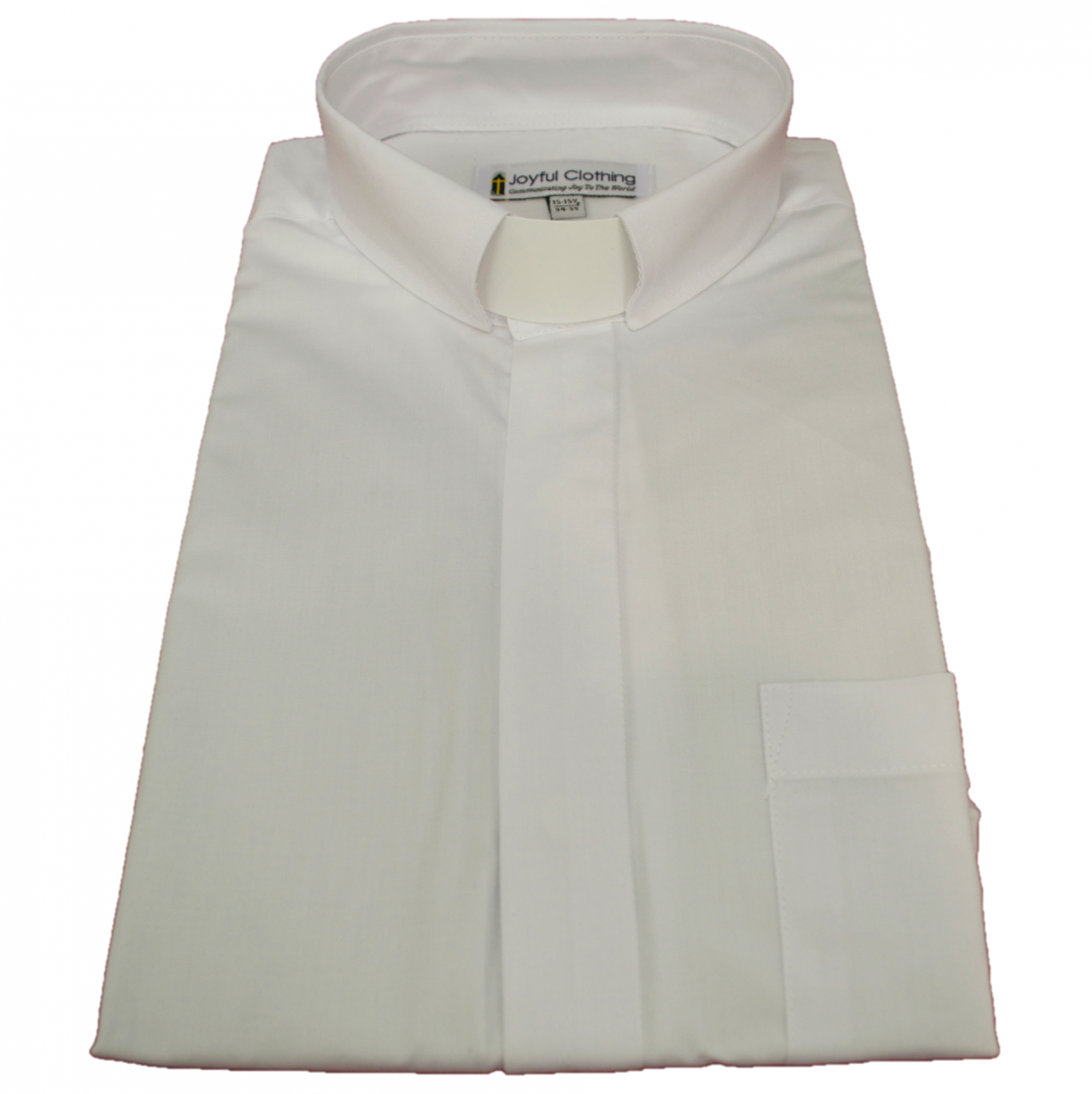 103. Men's Long-Sleeve Tab-Collar Clergy Shirt - White
