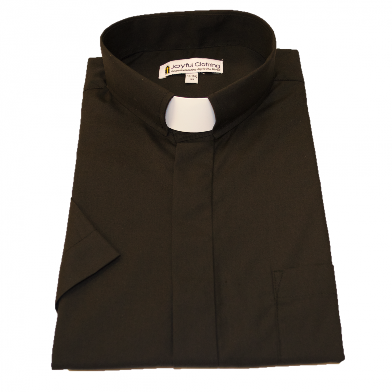 151. Men's Short-Sleeve Tab-Collar Clergy Shirt - Black