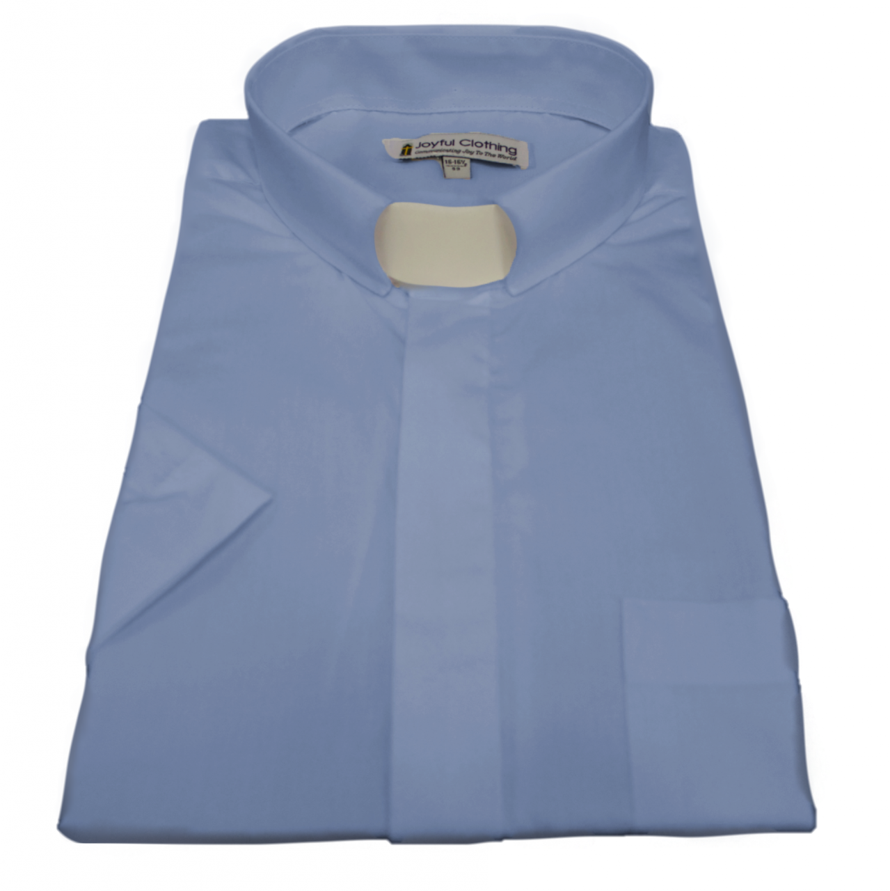 163. Men's Short-Sleeve Tab-Collar Clergy Shirt - Light Blue