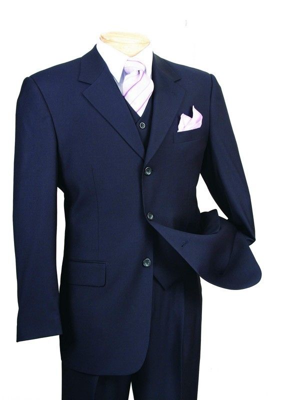 Men's Italian-Style 3 Pc. Suit - Navy