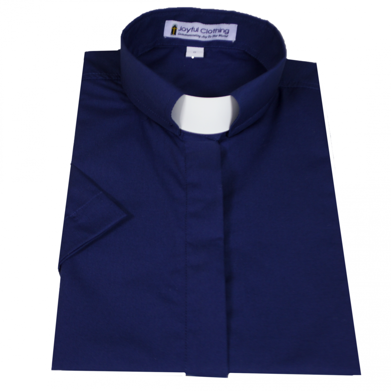 575. Women's Short-Sleeve Tab-Collar Clergy Shirt - Navy Blue