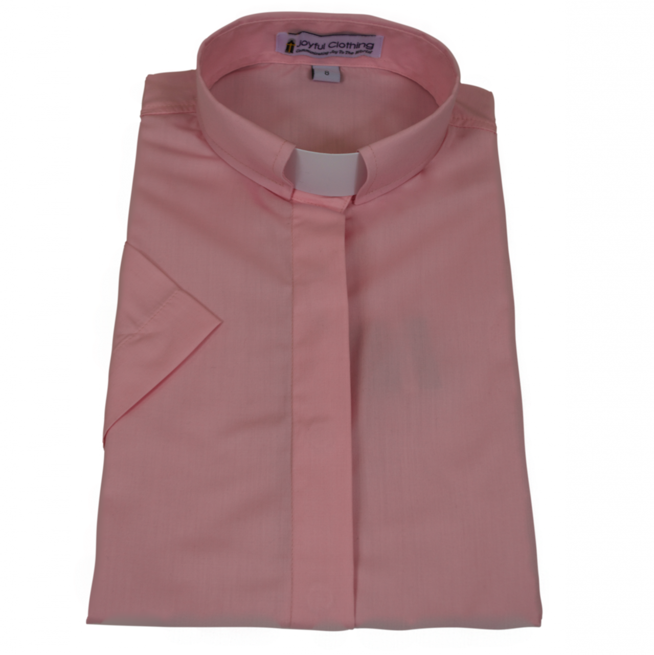 579. Women's Short-Sleeve Tab-Collar Clergy Shirt - Pink