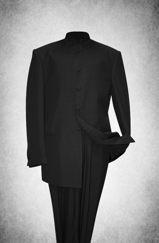 SU101. Premium Style Clergy Suit - Black
