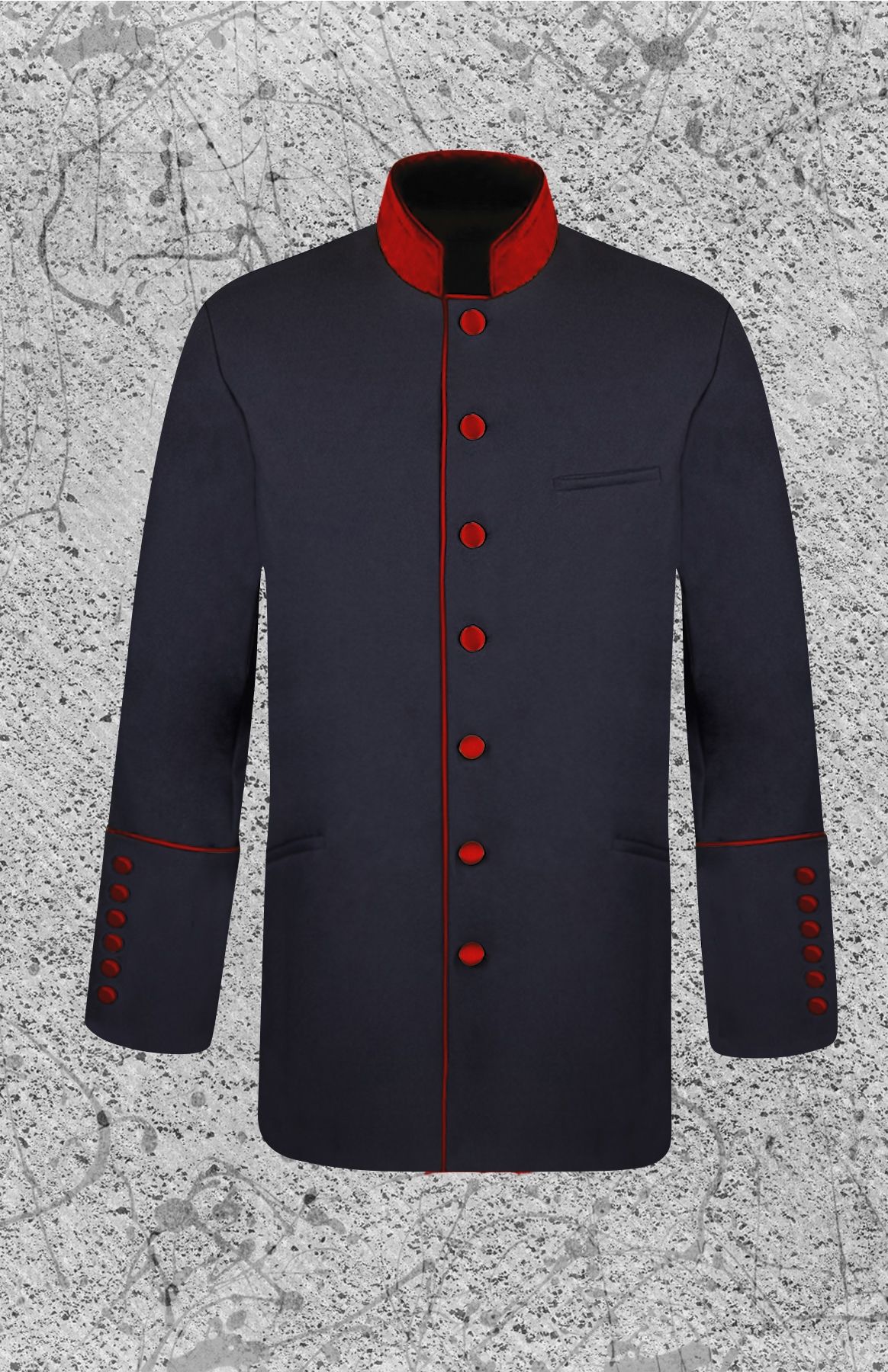 Men's Clergy Frock Jacket - Black/Red