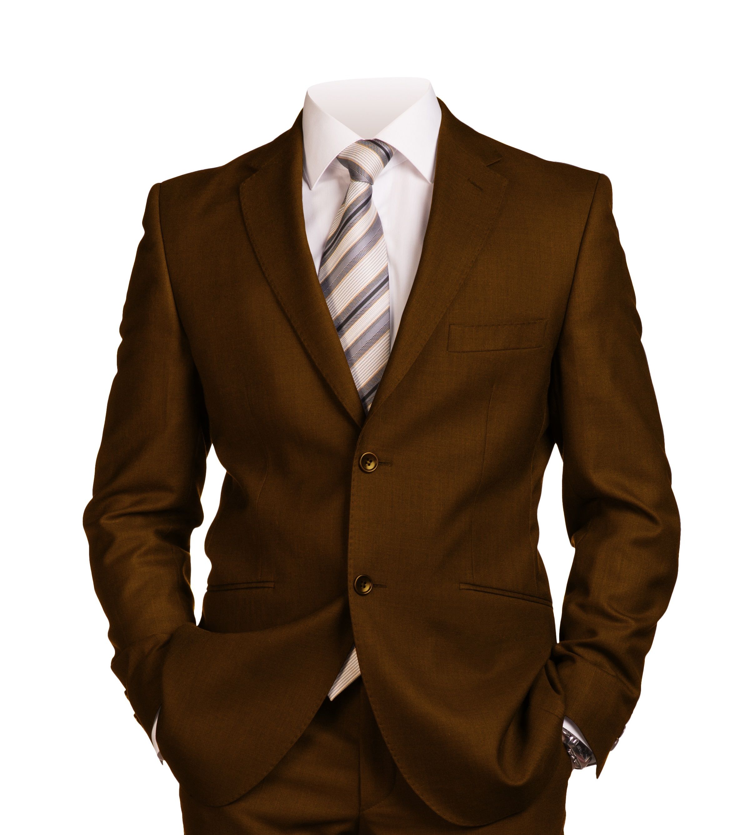 Men's Italian-Style Single-Breasted Suit - Brown *BOGO FREE Sale*
