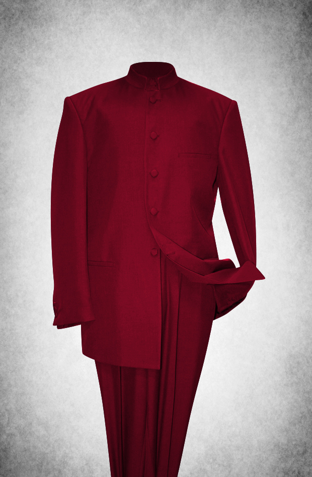 SU103. Premium Style Clergy Suit - Burgundy