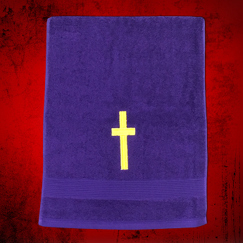 Clergy Towel in Purple with Gold
