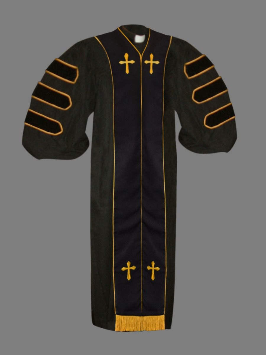 Dr. of Divinity Clergy Robe in Black and Gold