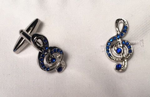 2 Pc. Musical Praise Notes with Royal Stone Cufflinks