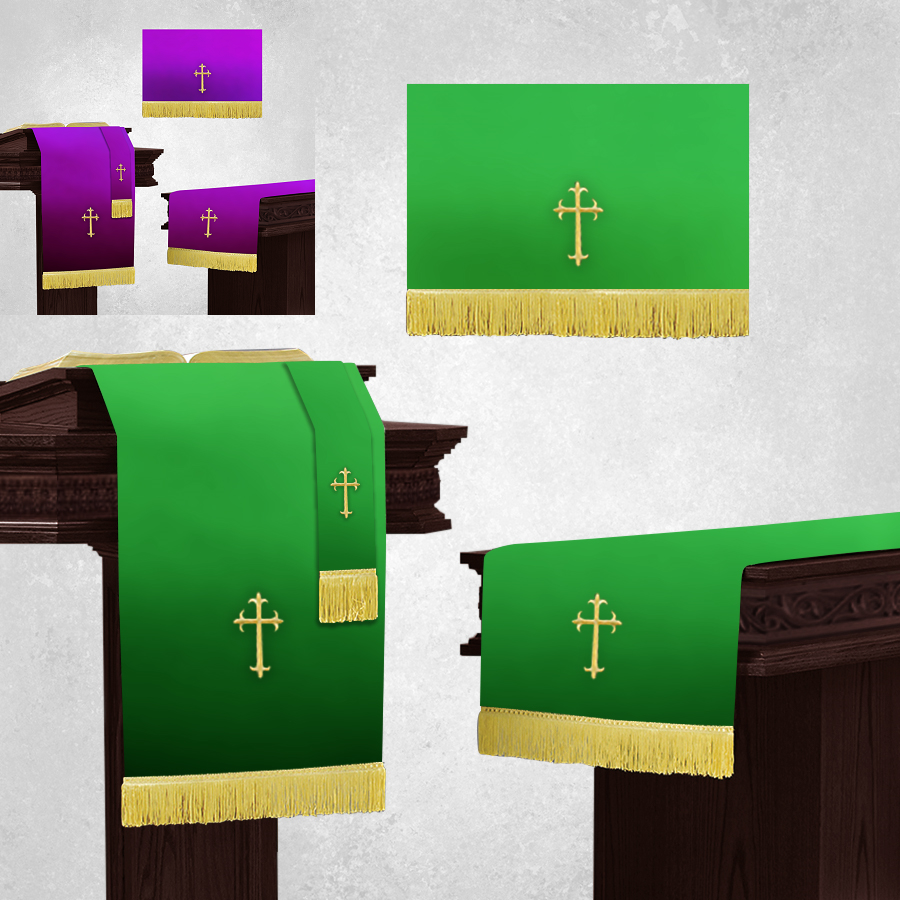 Reversible Purple and Green Church Parament Set