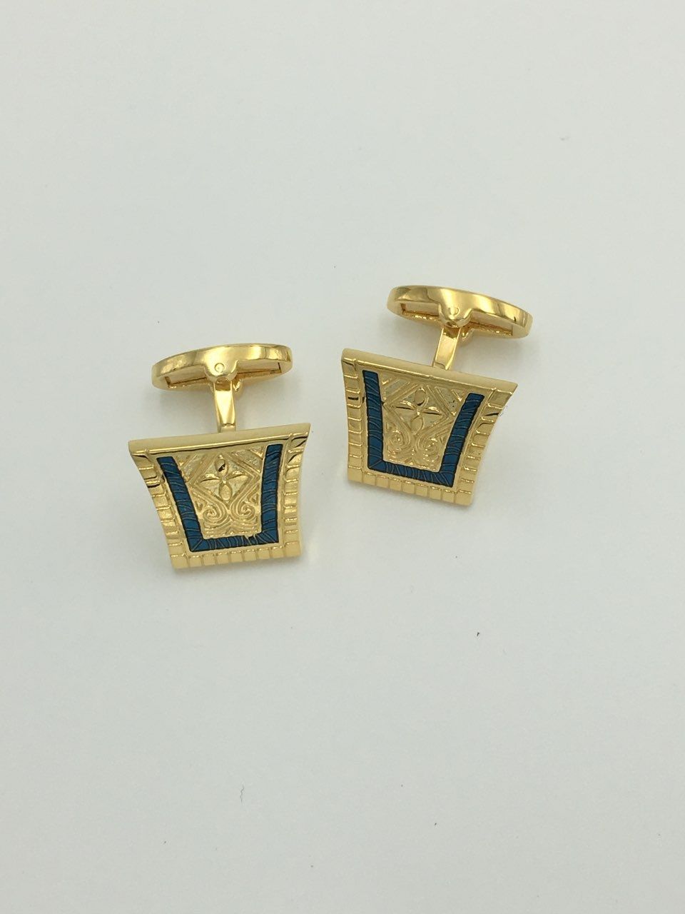 2 Pc. King of the Nile Style Cufflinks - Cobalt Blue