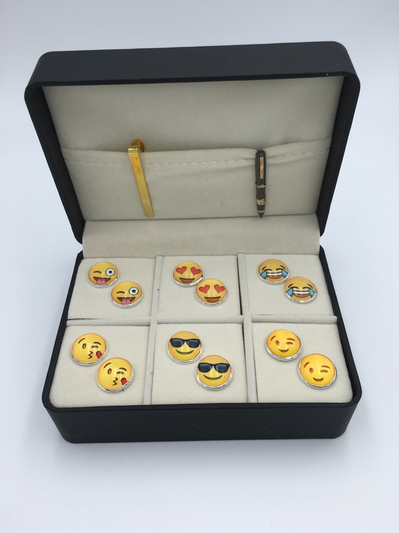 The Happy Box 6 Different Pairs of Cufflinks and 2 Tie Bars