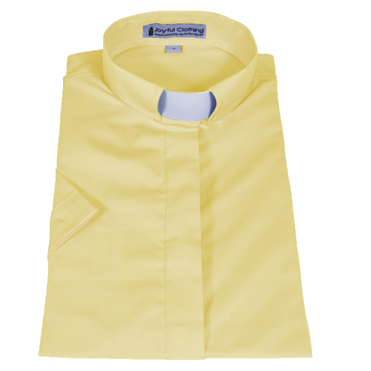 566. Women's Short-Sleeve Tab-Collar Clergy Shirt - Banana