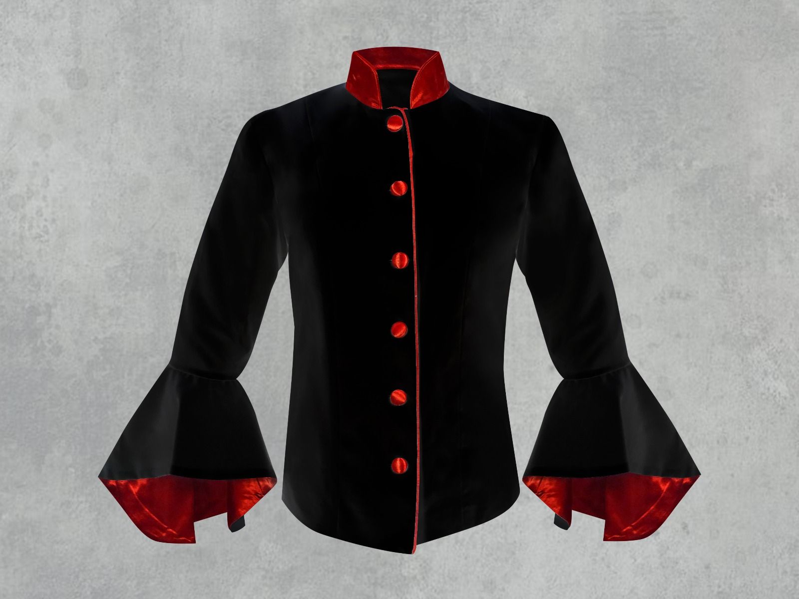 Black and Red Clergy Jacket for Women