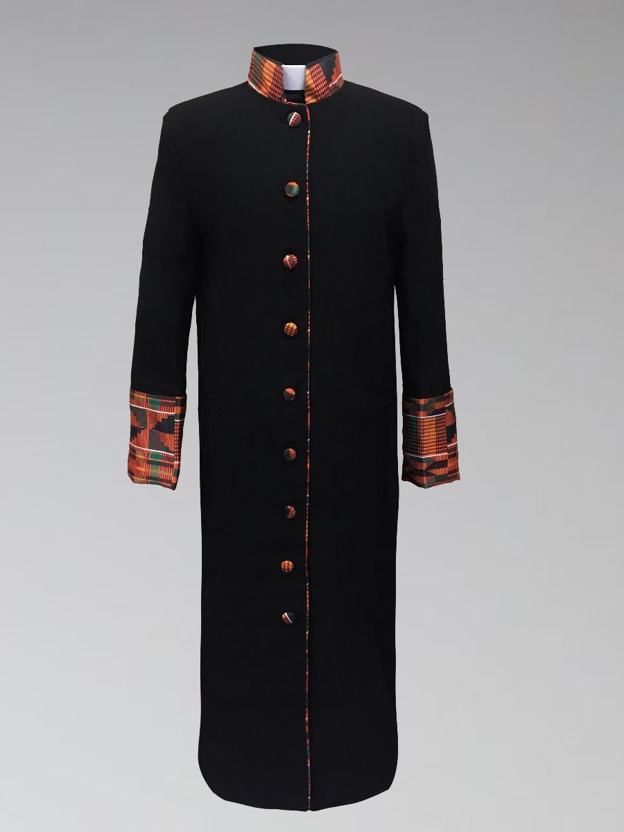 Women's Black Kente Cloth Clergy Robe