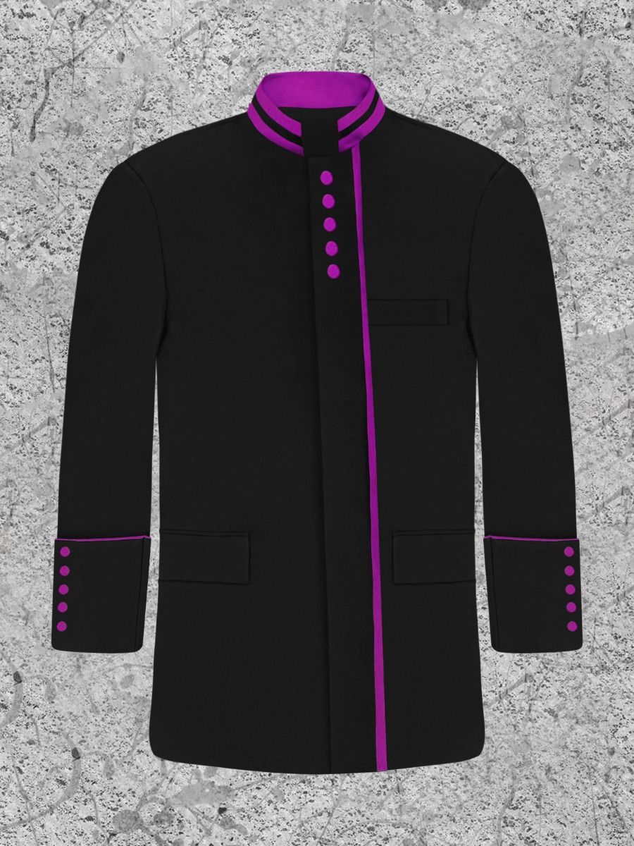Black and Purple Bishops Clergy Jacket