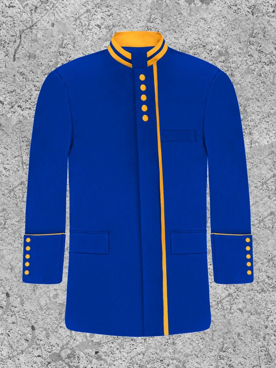 Men's Royal Blue and Gold Clergy Frock Jacket