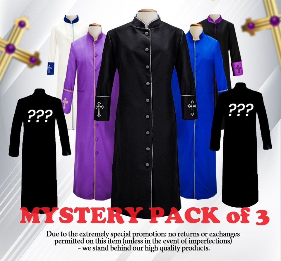 *Mystery Special* 3 Pack Men's Unique Surprise Clergy Robes 