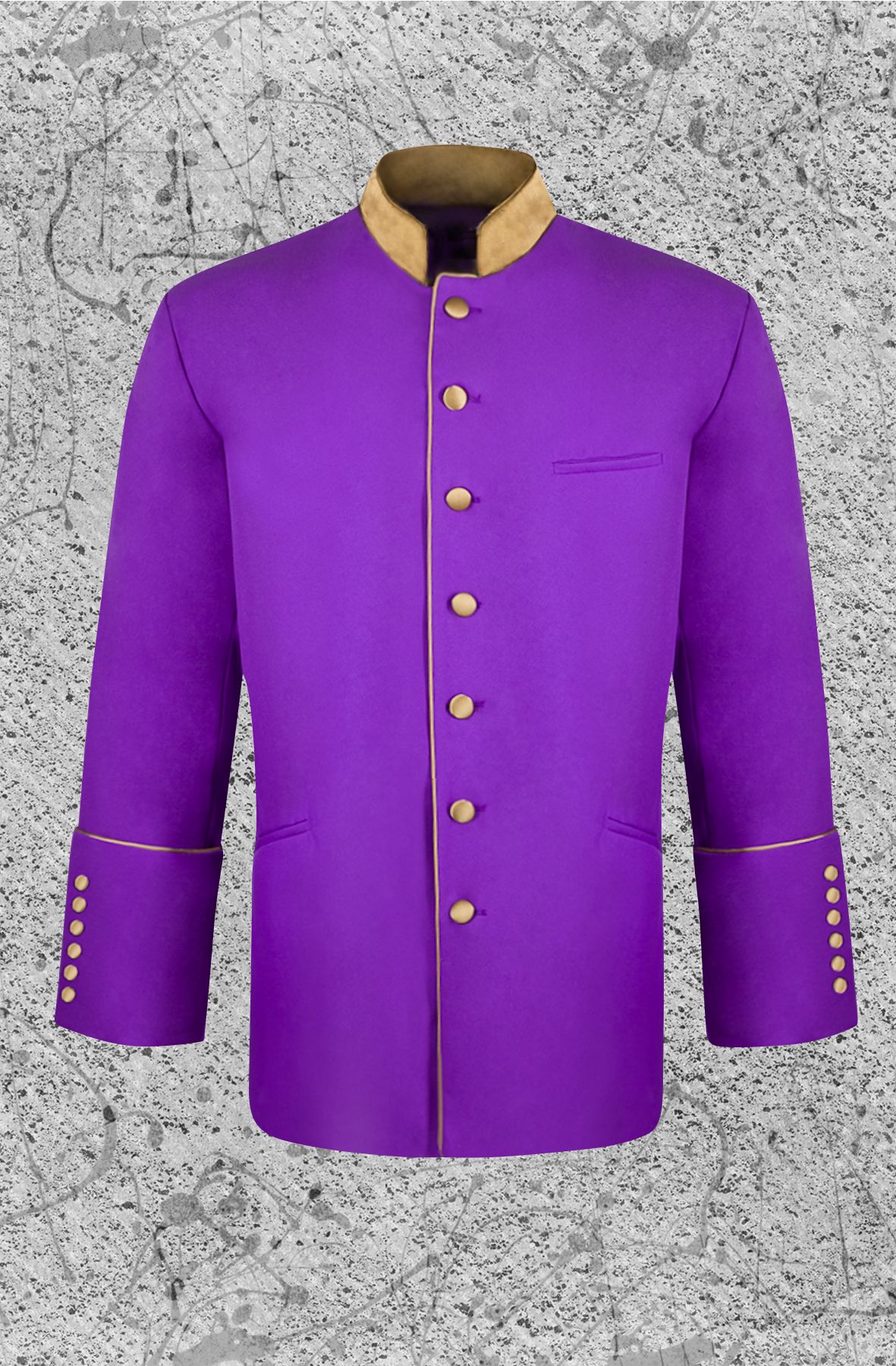 Men's Purple and Gold Clergy Frock Coat