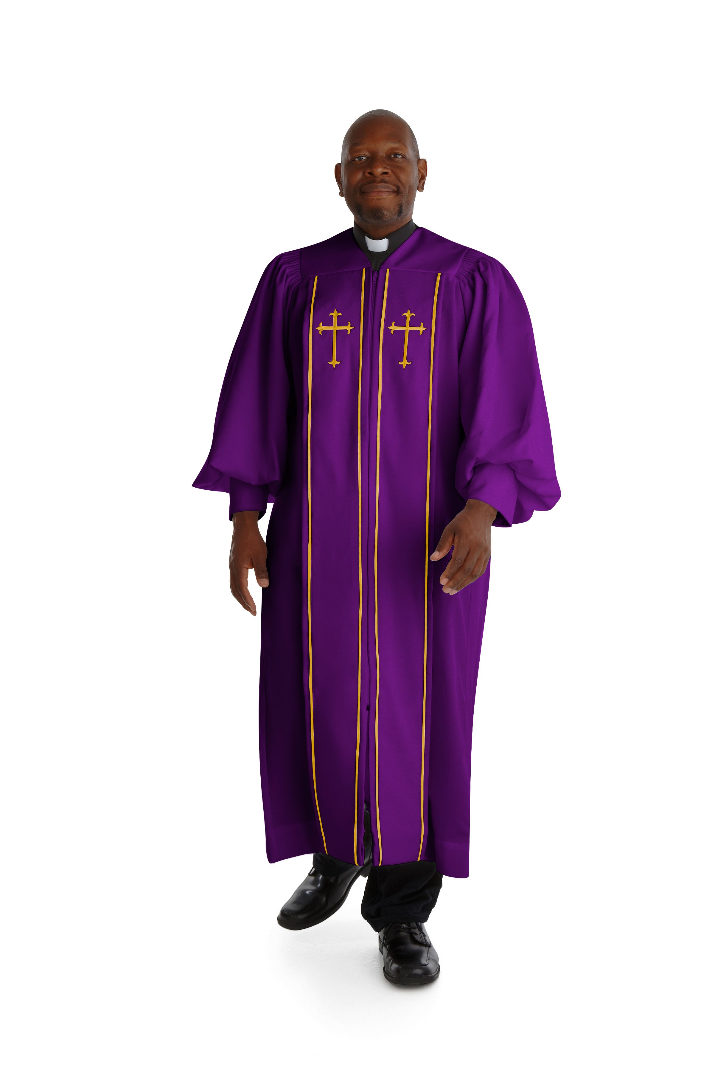 931 P. Men's & Women's Clergy Robe - Purple/Gold