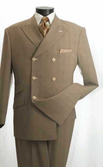 Men's Double Breasted Deluxe Fashion 2 Pc. Suit Mustard