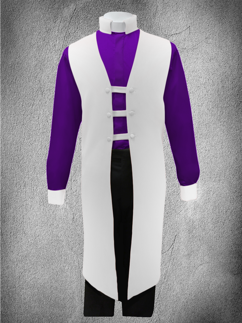 Contrast Ministerial Vesture Set White/Purple-White