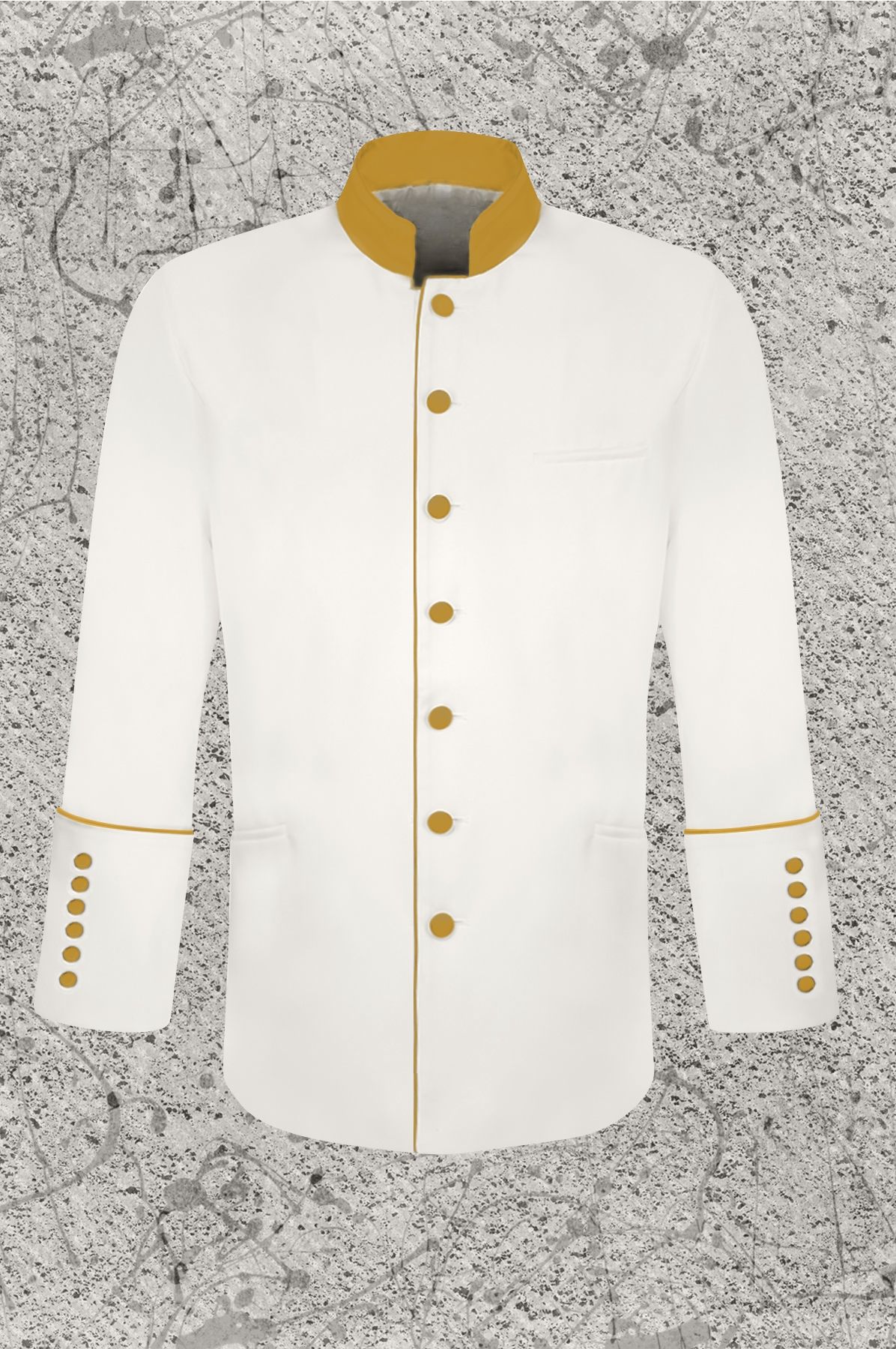 White and Gold Clergy Frock Jacket