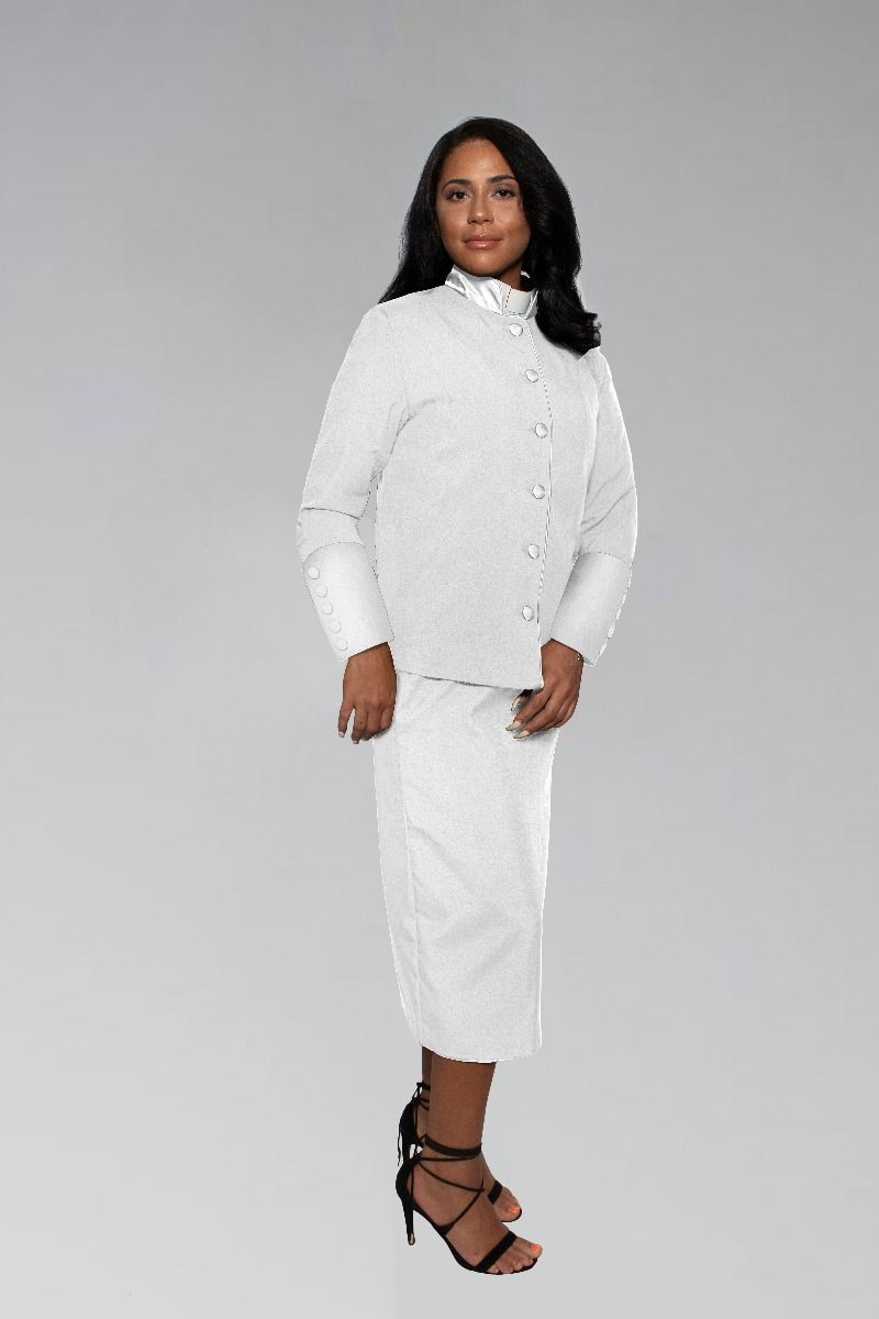 Ladies White Preacher Clergy Suit