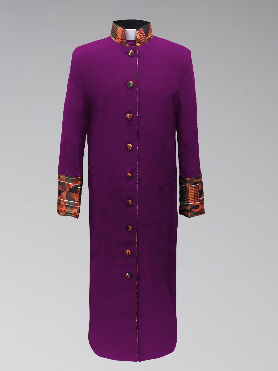 Ladies Purple Kente Cloth Clergy Robe