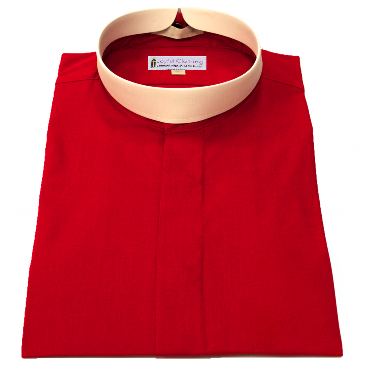 657. Women's Short-Sleeve (Banded) Full-Collar Clergy Shirt - Red