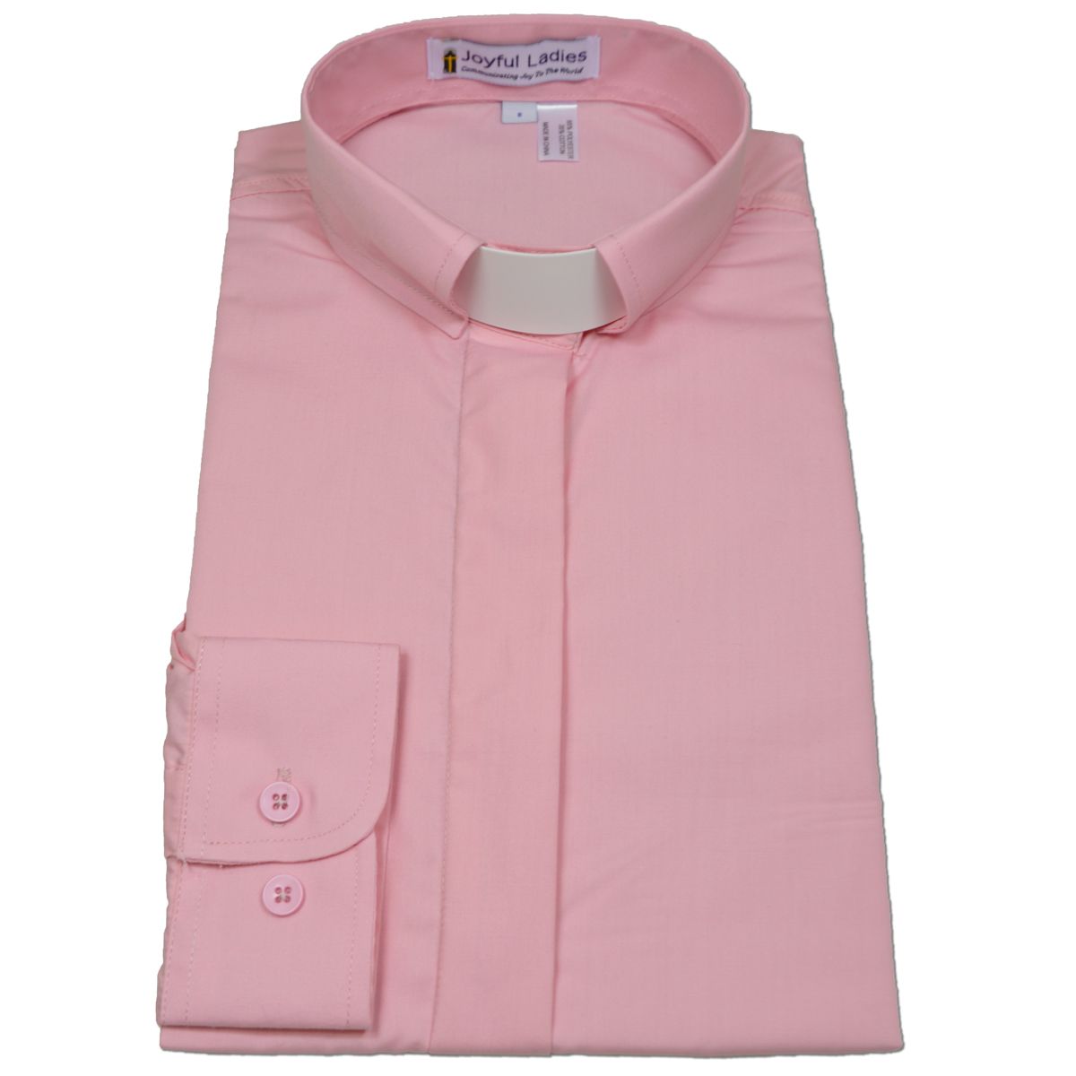 529. Women's Long-Sleeve Tab-Collar Clergy Shirt - Pink