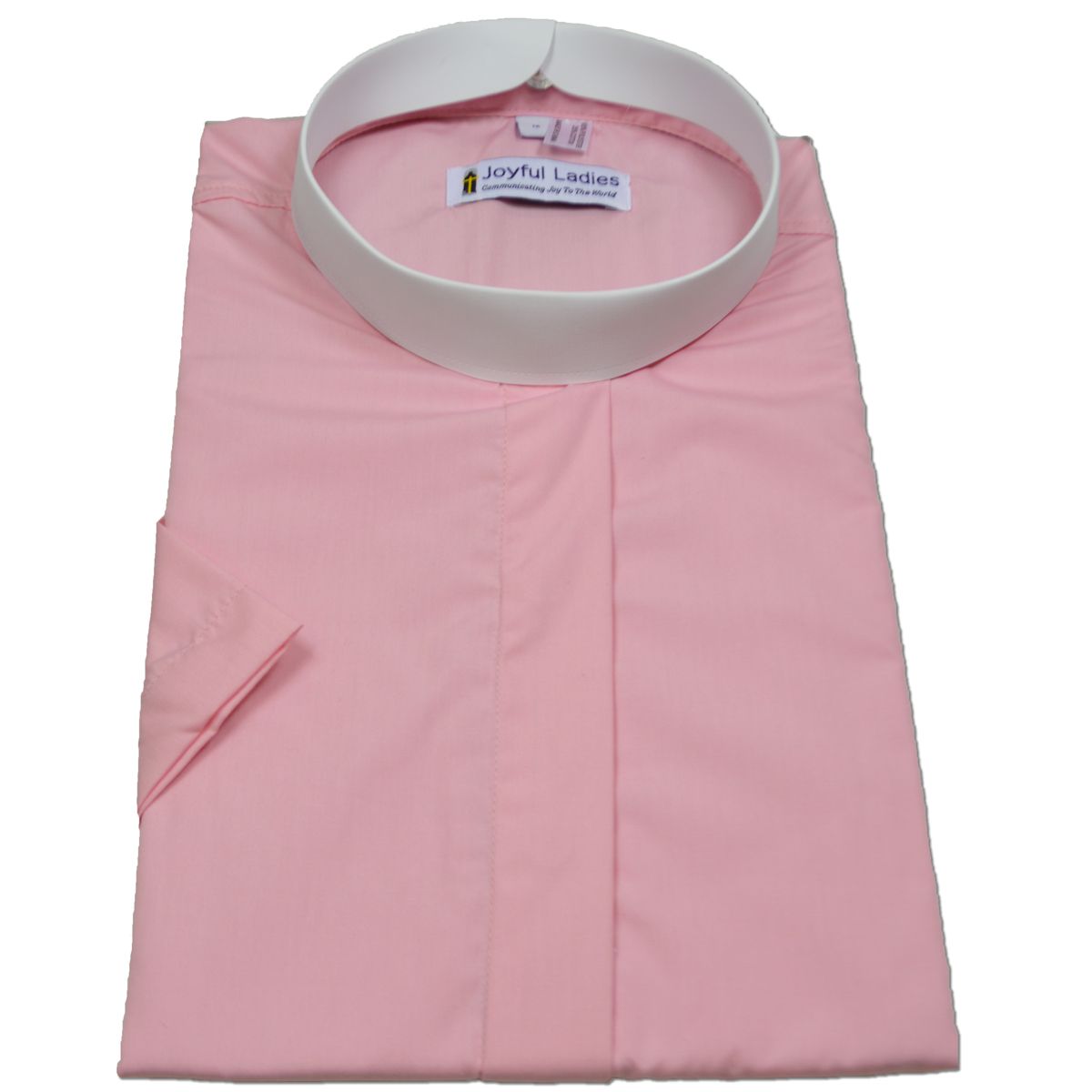 679. Women's Short-Sleeve (Banded) Full-Collar Clergy Shirt - Pink