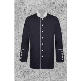 Men's Black and White Clergy Frock Jacket