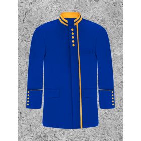 Men's Royal Blue and Gold Clergy Frock Jacket