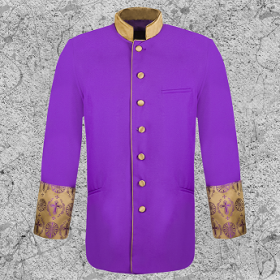 Men's Clergy Brocade Jacket Purple