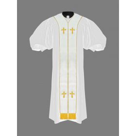 Pulpit Minister's Robe in White & Gold