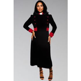 Designer Black Clergy Dresses with red contrast 