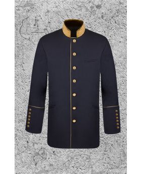 Men's Clergy Frock Jacket Black and Gold