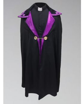 Clergy Ministerial Cape Black with Purple