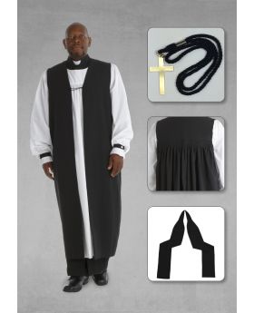 Elder and Pastor's Clergy Chimere with Rochet in Black