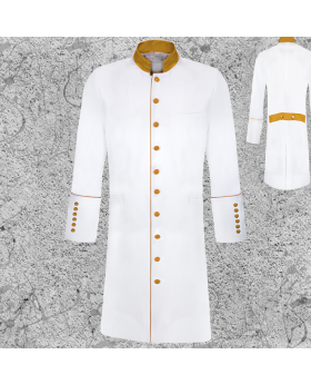 Men's Long White Clergy Jacket