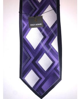 **Stacy Adams Premium Handmade Silk Neck Tie - Purple Diamond 