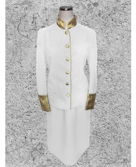 Women's White and Gold Clergy Suit