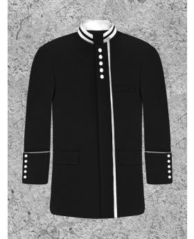 Black and White Modern Button Clergy Jacket