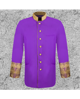 Men's Clergy Brocade Jacket Purple
