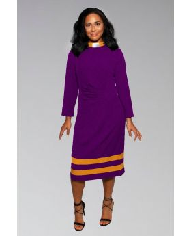 Modern Priest dress in purple and gold